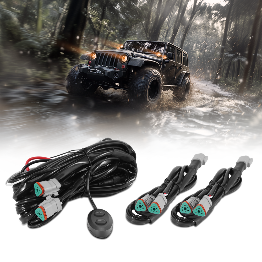 Wiring Harness Switch Kit For maXpeedingrods Crosshair RGB LED Lights 3.5-7