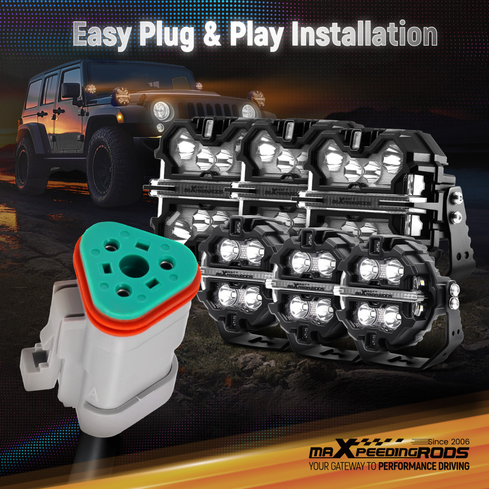 ACC Power Wire Kit For MaxPeedingrods Crosshair LED Lights 6-Way Connection