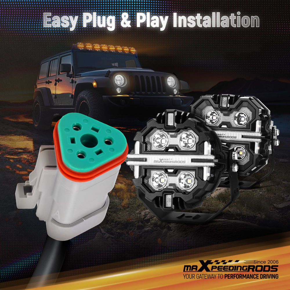 Wiring Harness Switch For maXpeedingrods LED Light Bar 8-Way 30A 12V 14AWG 3.6M