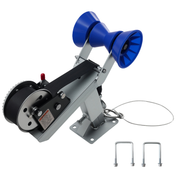 Adjustable Boat Trailer Winch Mount w/ Roller for 3W x 4H Drawbar Steel