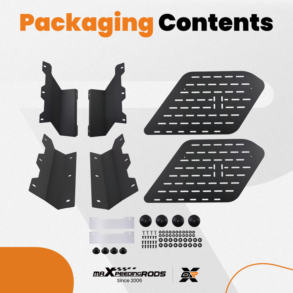 MOLLE Rack Panel Roof compatible for Toyota 4Runner 2012-2024 Steel Black Pair