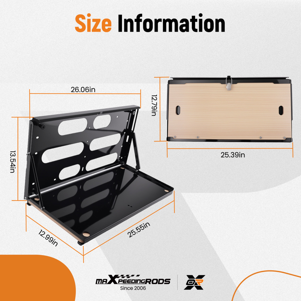 Black Rear Cargo Rack Table compatible for Jeep Wrangler JL Sports 2007-2024 40kg