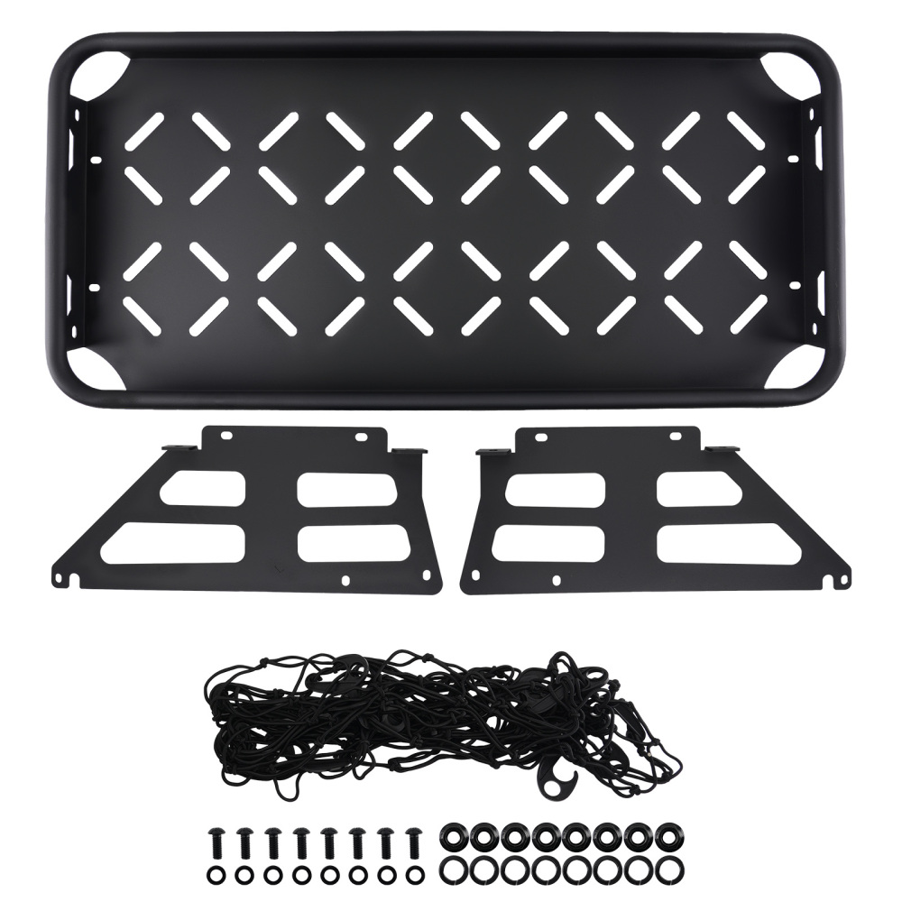 Black Cargo Basket compatible for Ford Bronco 2021-2025 350lbs Steel w/Cargo Net