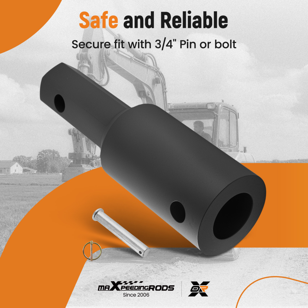 2 inch Auger Adapter Female Round to Hex compatible for Mini Skid Steer Post Hole