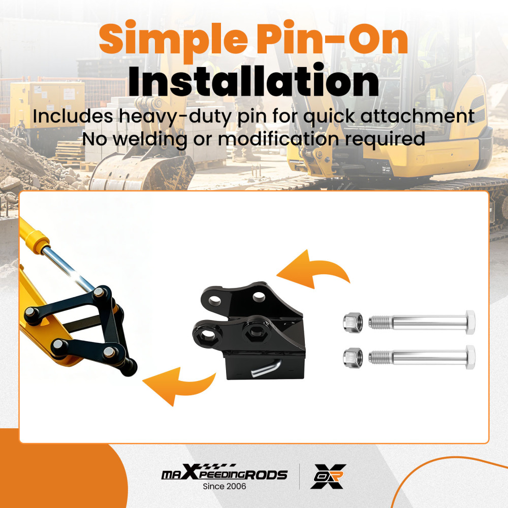 Excavator Trailer Hitch 2 compatible for Kubota/Yanmar 0.8-1.8T 20000 lbs GTW Steel