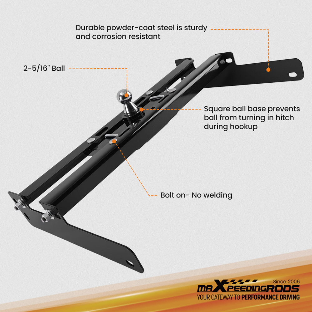 30K GTW Gooseneck Hitch compatible for Ford F-150 2004-2014 Steel Black Heavy Duty
