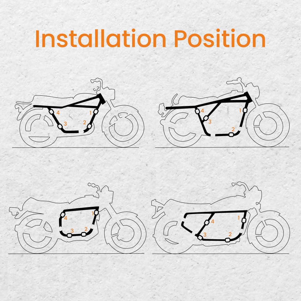 Sidecar Installation Kit compatible for Honda Yamaha 4 U-Clamp frame mount