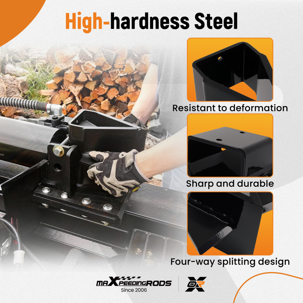 4 Way Steel Wedge for Swisher 22/28/34 Ton Log Splitter Powder Coated Black