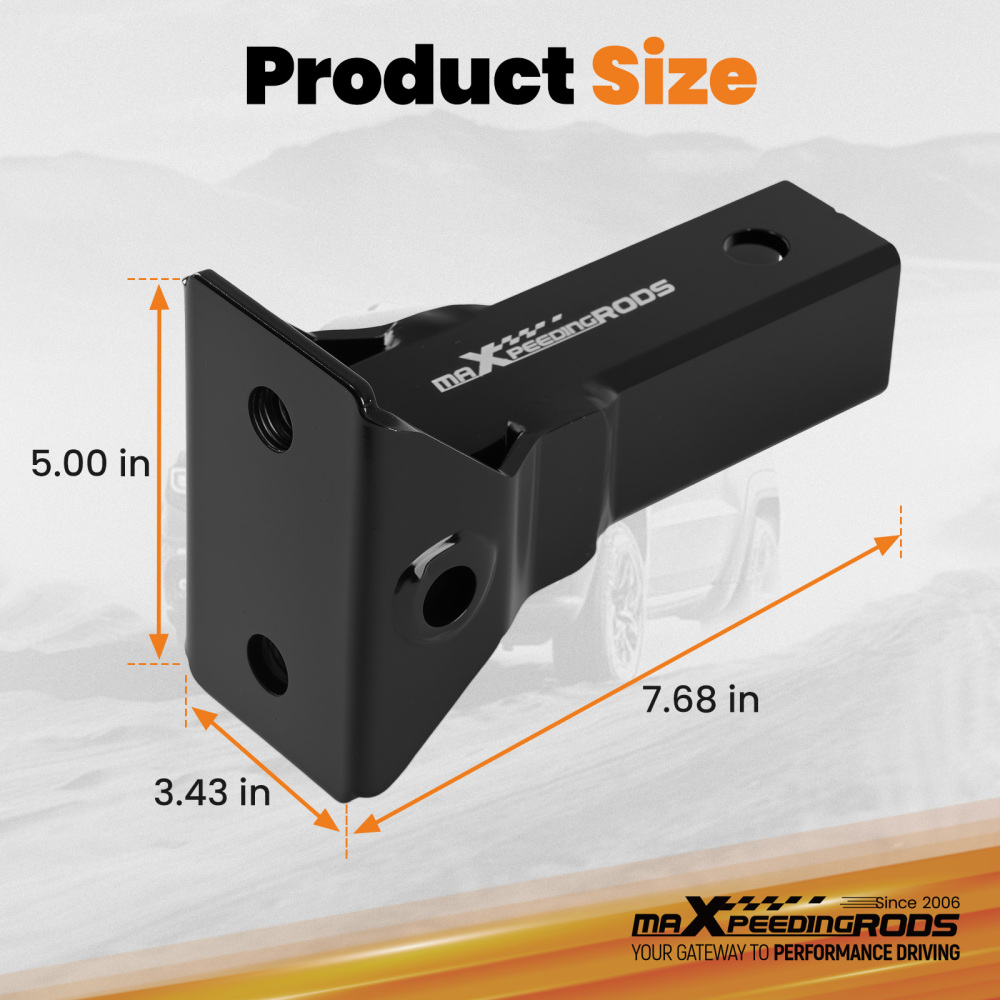 2 Receiver Adapter for Tractor 3-Point Hitch Sub-Compact Steel Black