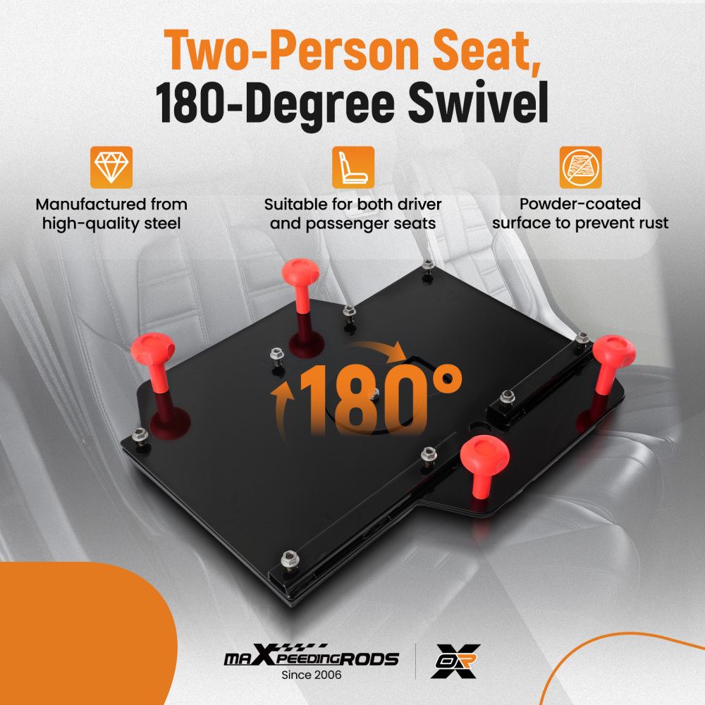 180 Degree Double Swivel compatible for Seat Base compatible for VW Transporter T5 T6 Passenger SIde Black