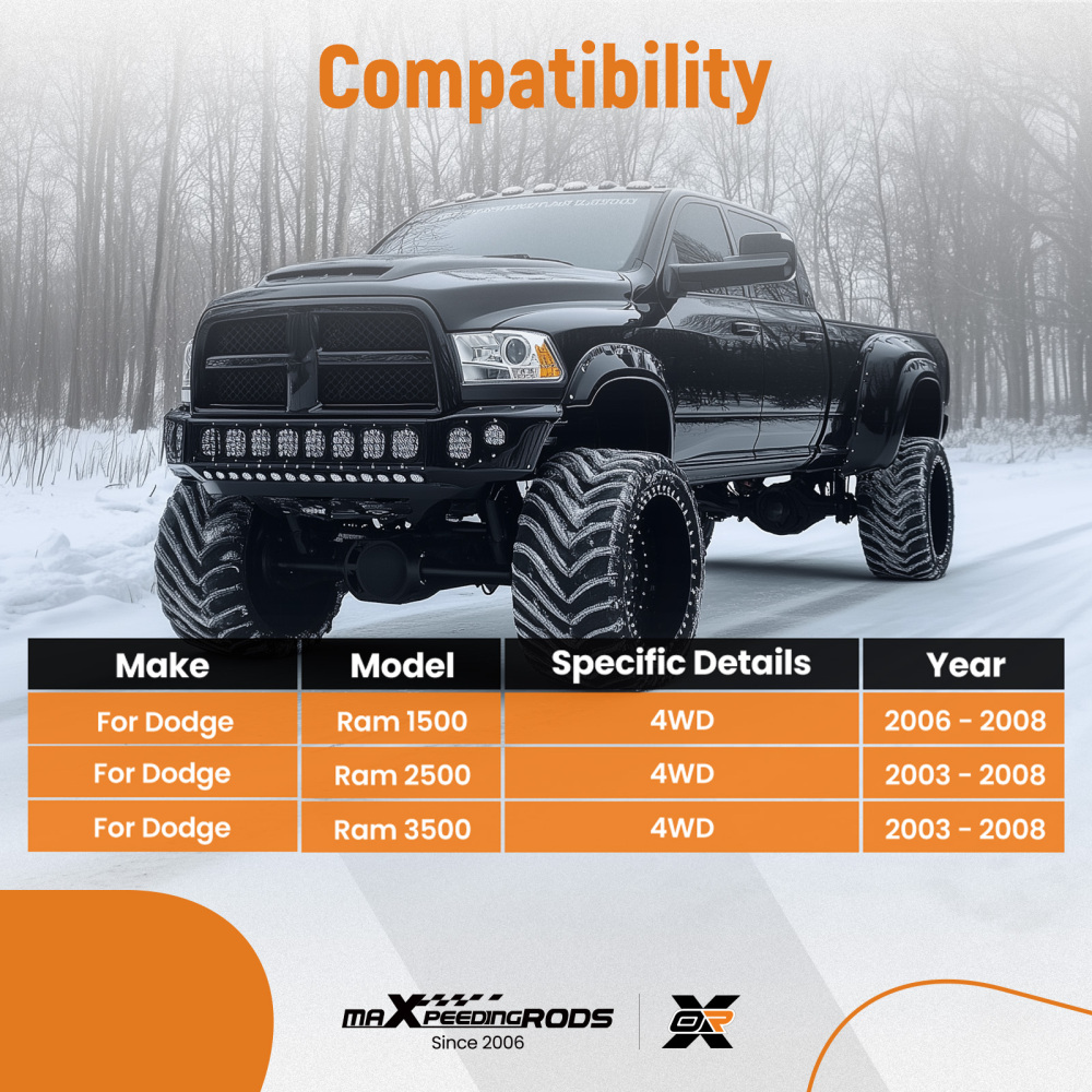 Steering Gear Box Stabilizer Bar Brace compatible for Dodge RAM 2500 compatible for RAM 3500 03-08 4WD 4X4