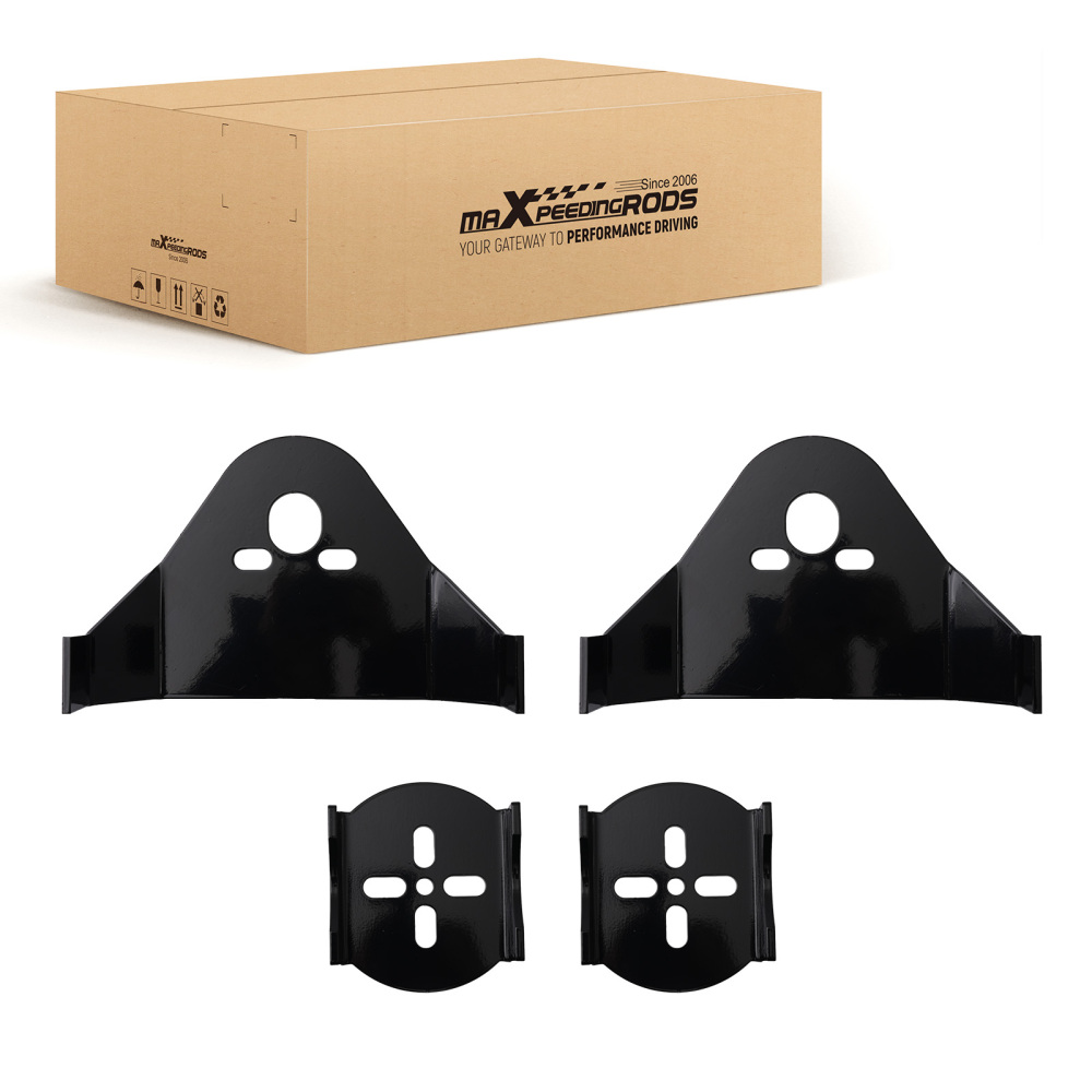 4PCS Black Rear Bag Mounting Axle Brackets for Pickup Trucks Rat Rods 380mm