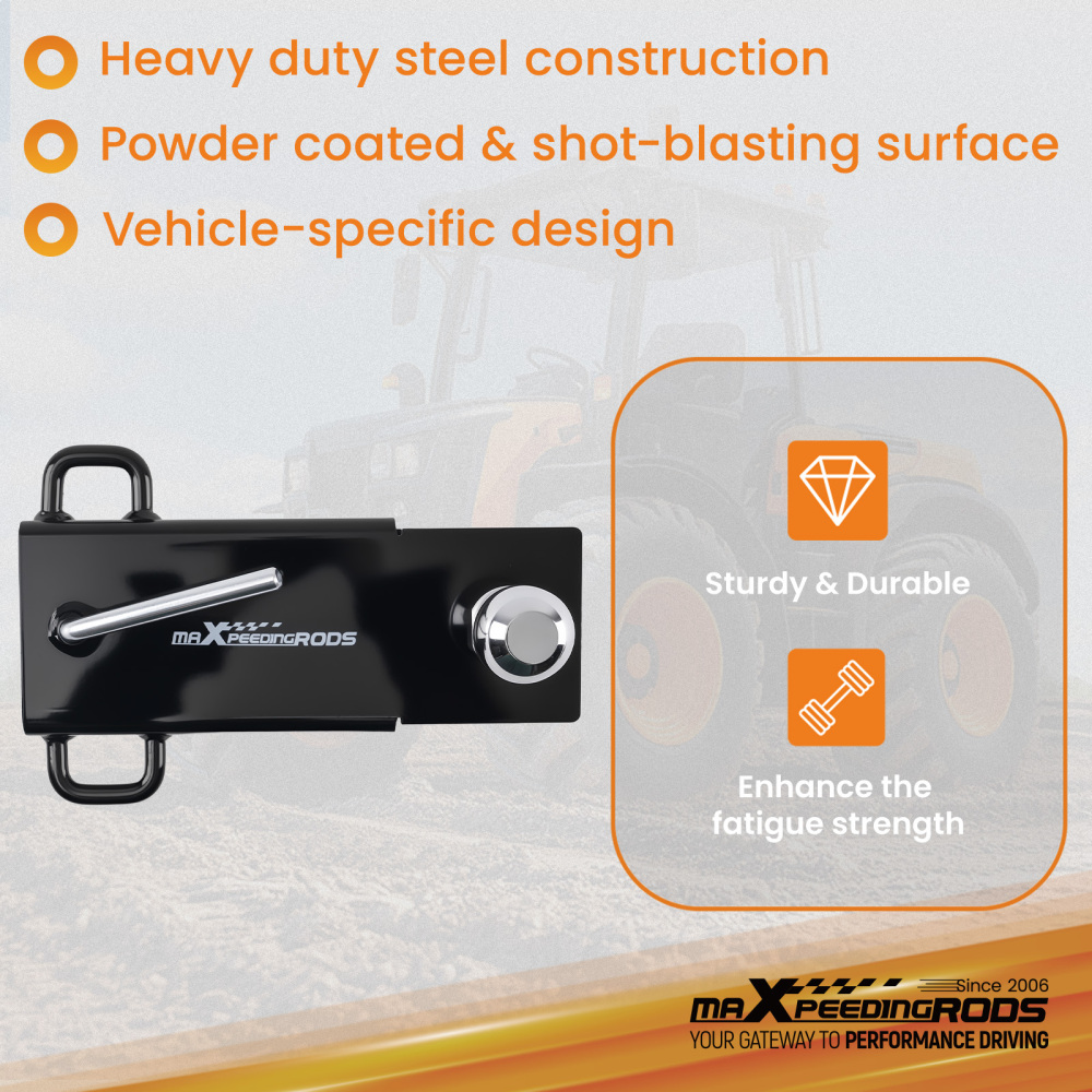 2 Inch Ball Mount Hitch Adapter for Forklift Tractor Forks Steel Powder Coated