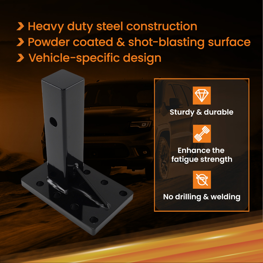 20000 lbs 3-Position Pintle Hitch Mount Bracket for 2 Receiver Steel Black