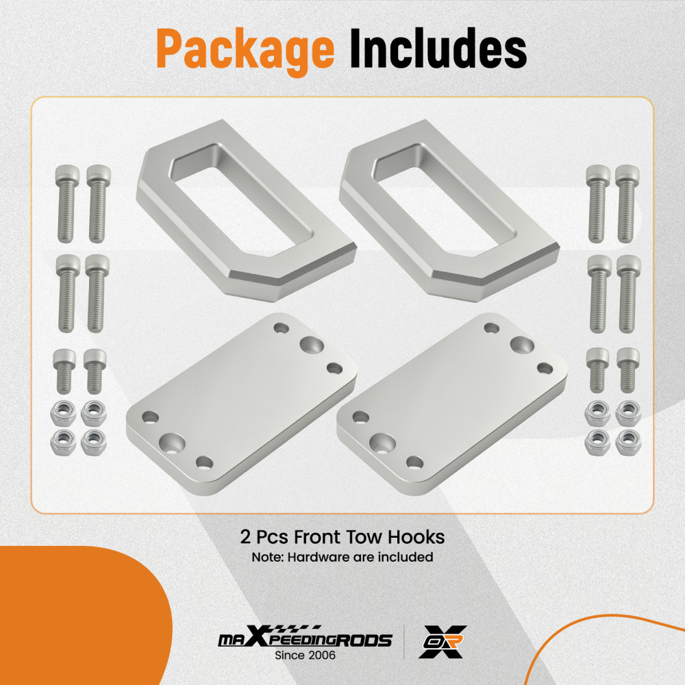 Aluminum D-Ring compatible for Ram 2500/3500 2003-2018 Front Tow Shackle Mount Silver