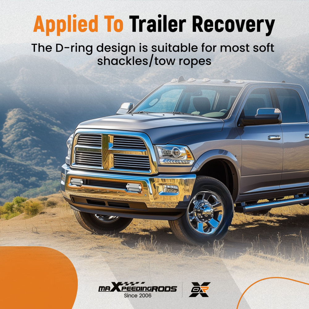 Aluminum D-Ring compatible for Ram 2500/3500 2003-2018 Front Tow Shackle Mount Silver