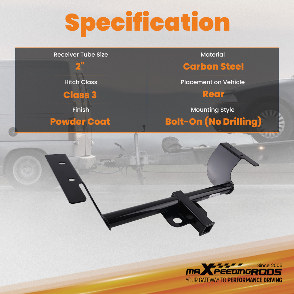2in Class 3 Hitch compatible for Dodge Challenger 2011-2023 Rear 3500lbs Rust-Resistant