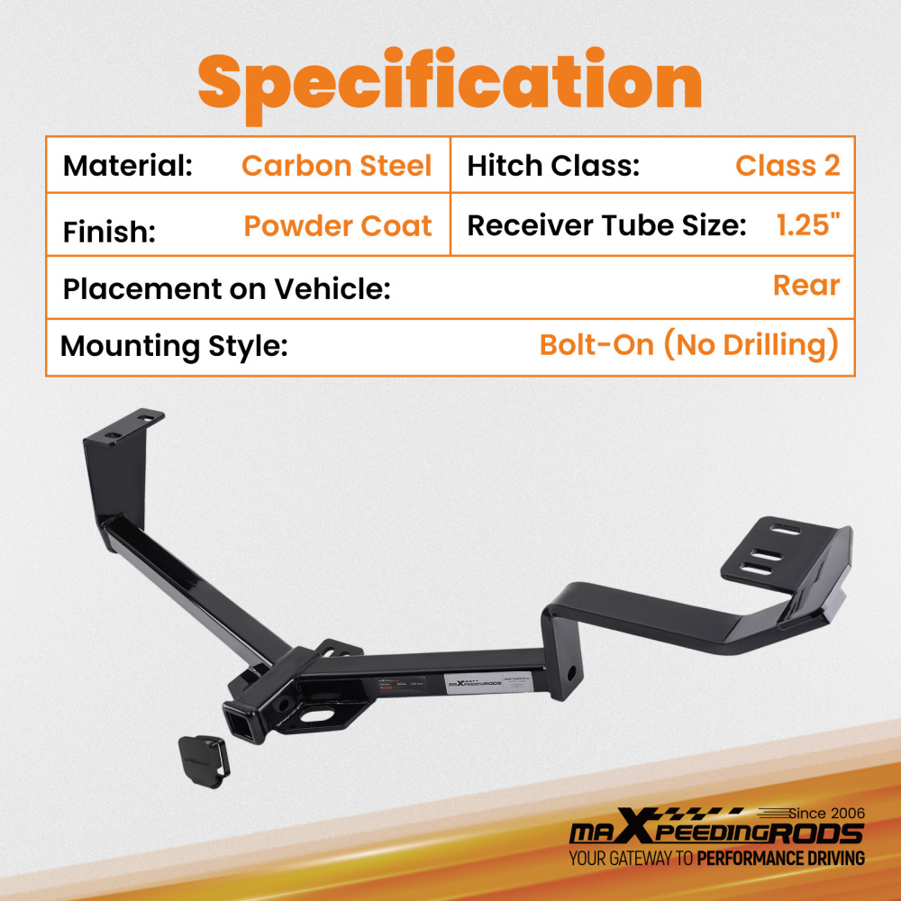 1.25 Class 2 Hitch Receiver compatible for Honda Civic 2006-2015 Rear Carbon Steel