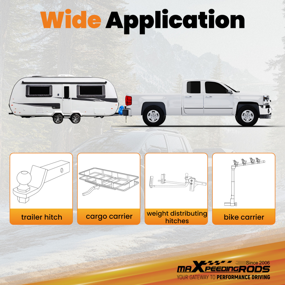 2 Class 3 Hitch Receiver compatible for Honda Ridgeline 2006-2014 Rear 5000lbs Towing