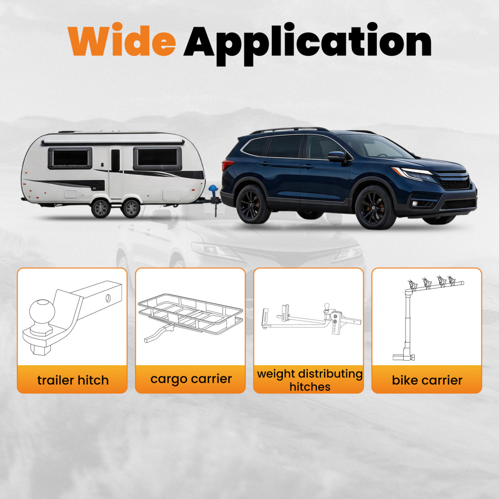 2 Inch Hitch Receiver compatible for Honda Passport 2019-2025 Class 3 Powder Coat 750lbs