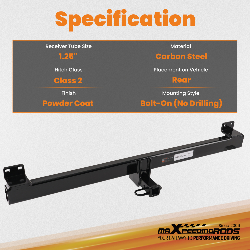 1.25 Class 2 Hitch Receiver compatible for Honda HR-V 2023-2026 Rear Powder Coat