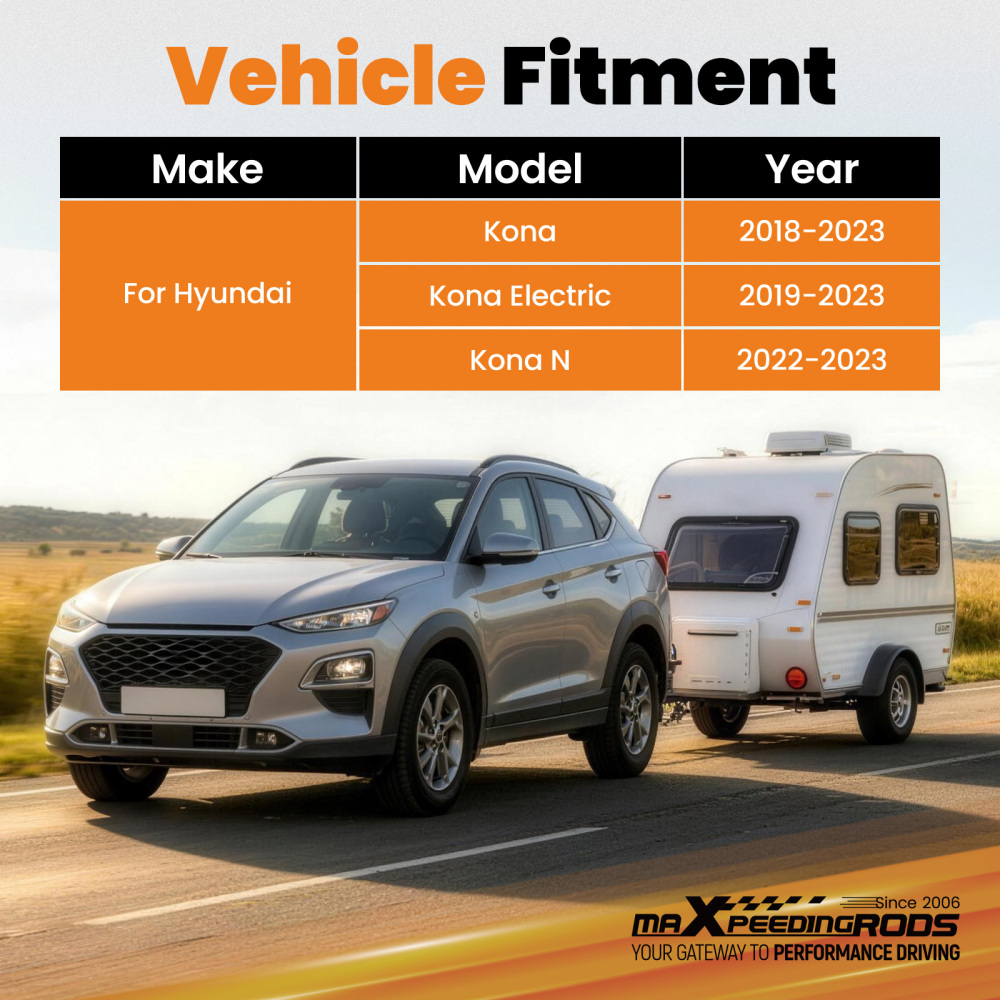 2 Class 2 Hitch compatible for Hyundai Kona 2018-2023 Powder Coat Rear Mount