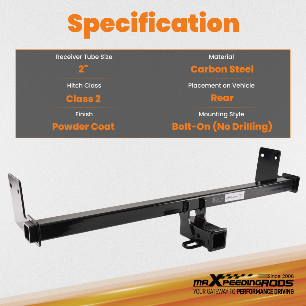2 Class 2 Hitch compatible for Hyundai Kona 2018-2023 Powder Coat Rear Mount