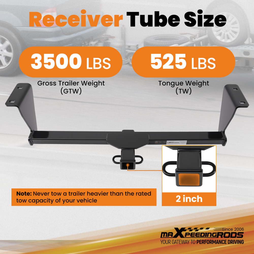 2 Hitch compatible for Cadillac LYRIQ 2023-2026 Carbon Steel Class 3 525lbs TW