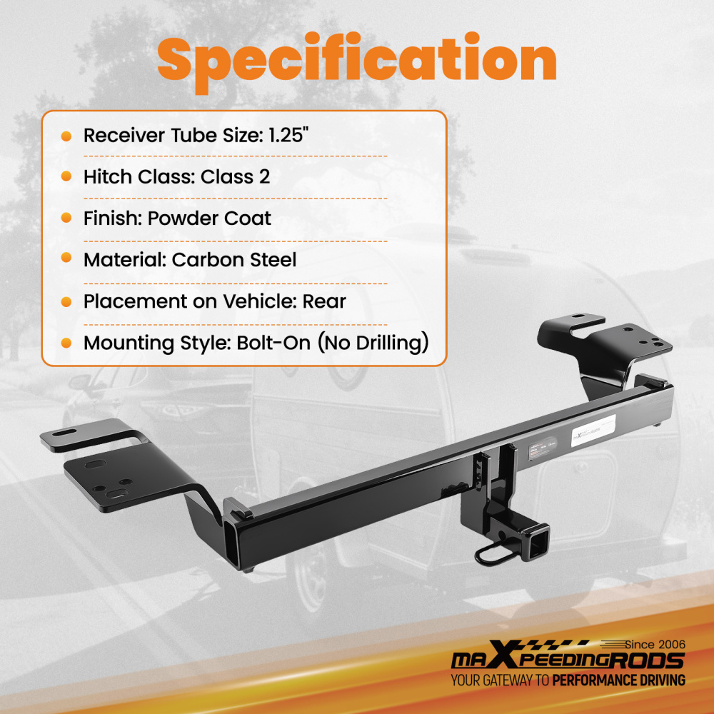 1.25 Class 2 Hitch Receiver compatible for Toyota Camry 2025-2026 Rear Bolt-On 2000lbs