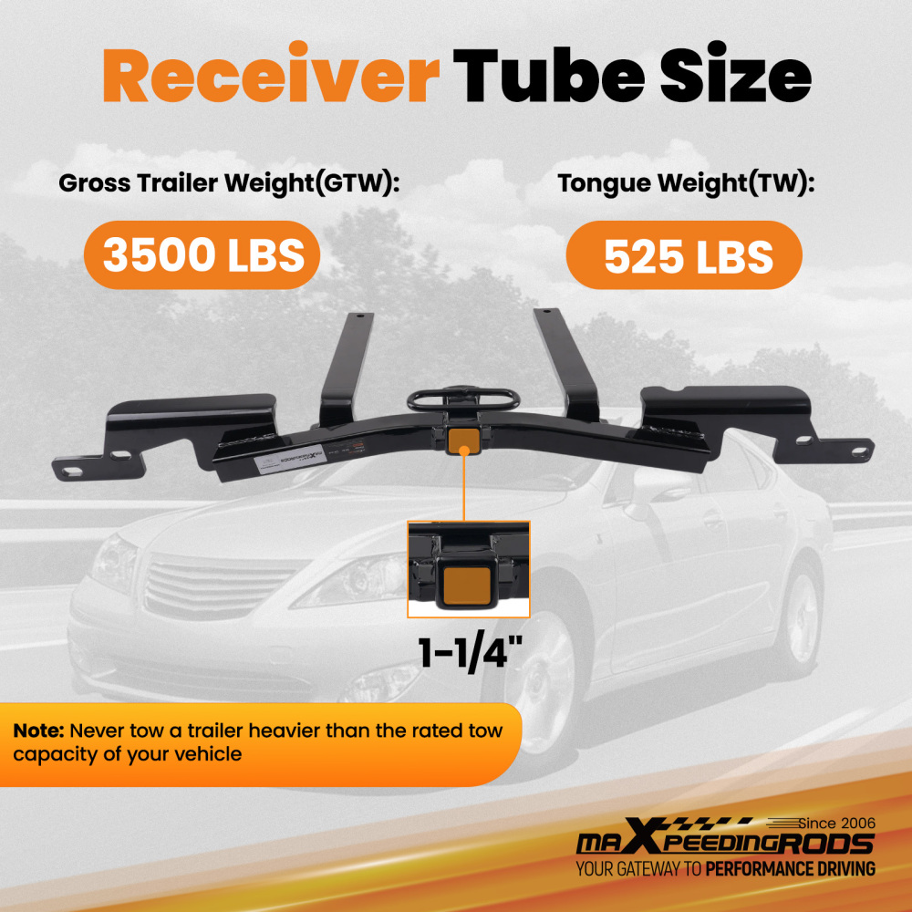 Class 2 Rear Hitch compatible for Toyota Camry/Camry Hybrid 2007-2011 3500lbs Capacity