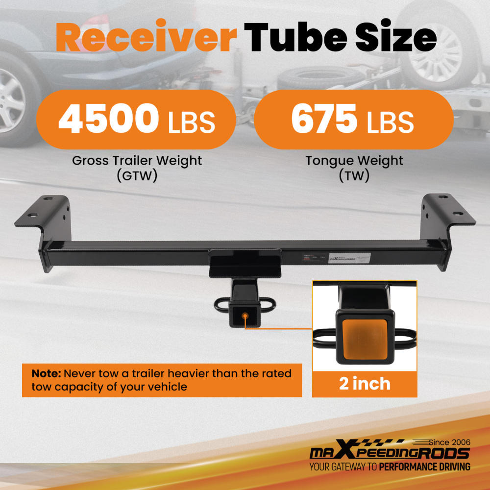 Class 3 Hitch Receiver 2 Rear compatible for Lexus RX350 RX450h 2016-2022 4500lbs