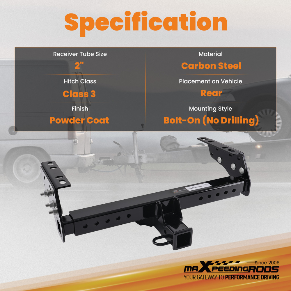 2 Hitch Receiver compatible for Mazda B-Series 1990-2009 Class 3 Bolt-On 5000lbs