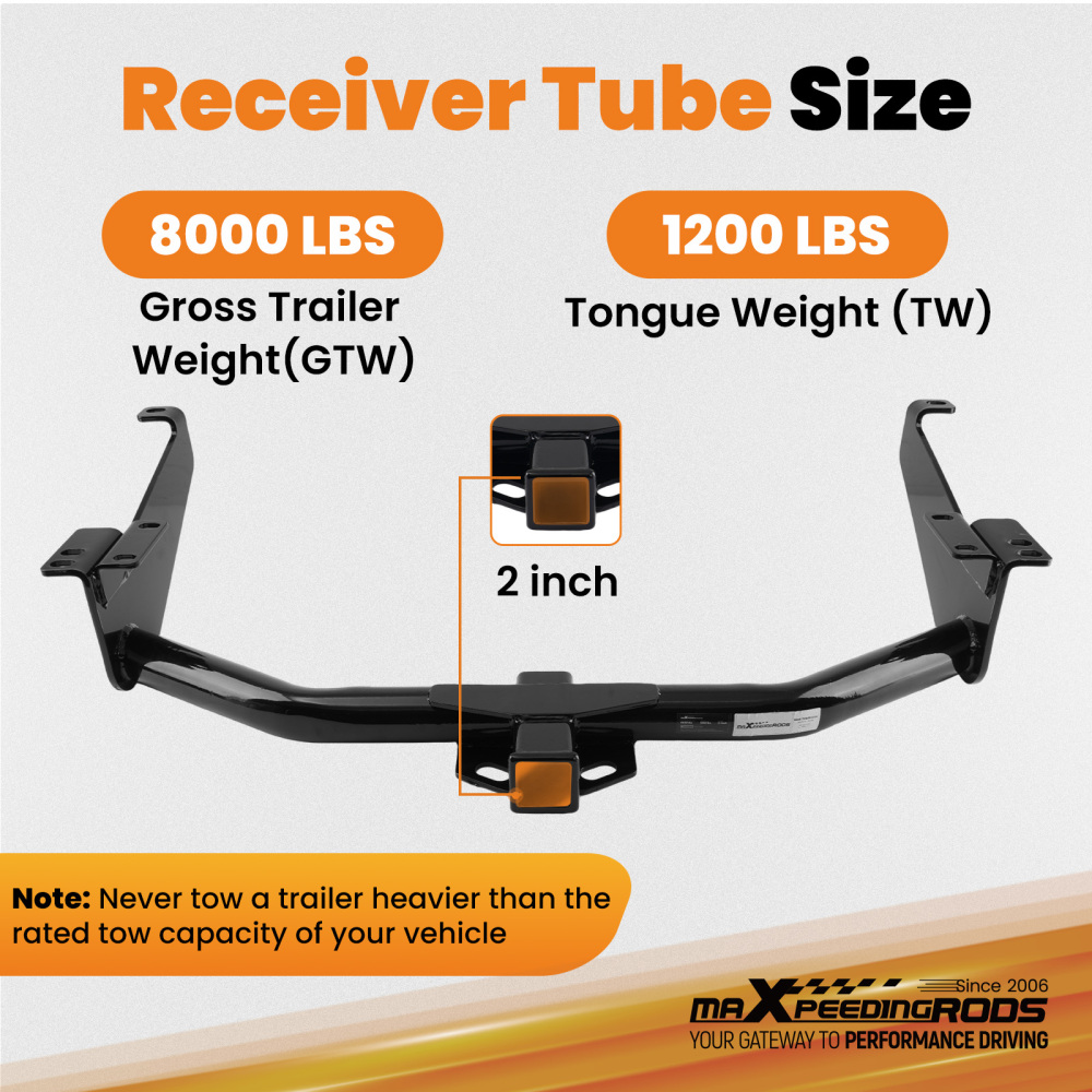 2in Class 4 Hitch Receiver compatible for Nissan Titan 2017-2024 Rear 8000lbs Towing