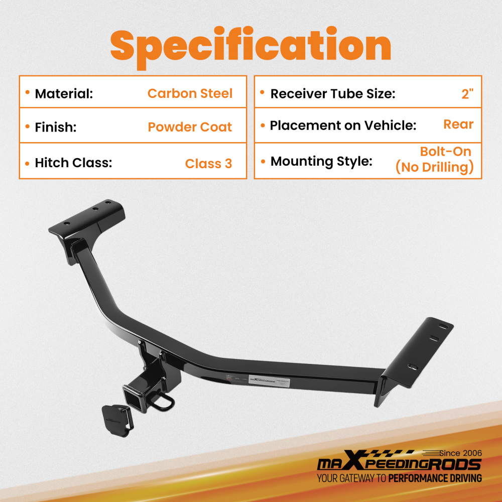 2in Class 3 Hitch compatible for INFINITI QX60 2022-2026 Rear Receiver 6000lbs Capacity