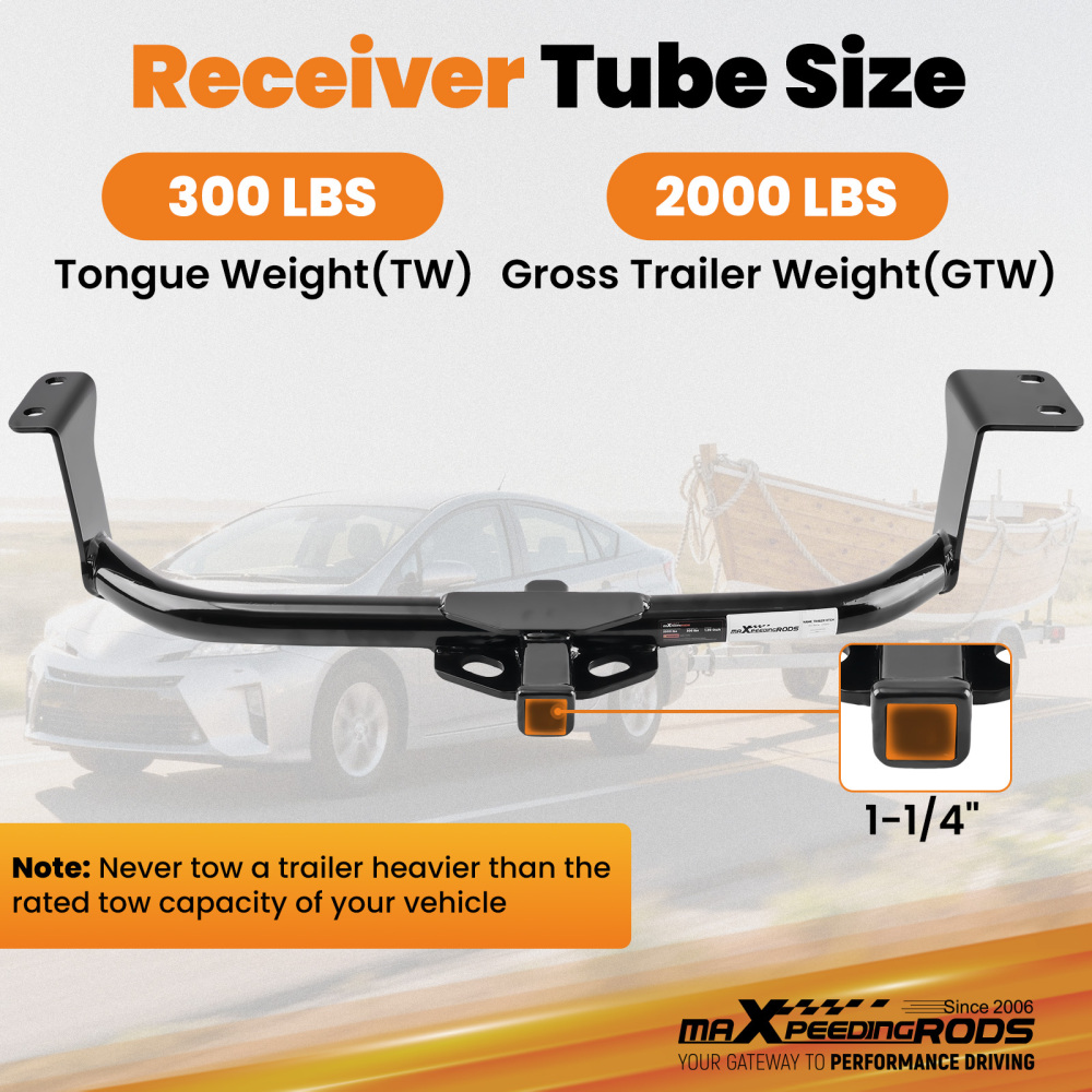 Class 2 Hitch Receiver compatible for Toyota Prius/Prius V 2010-2017 1.25 2000lbs GTW