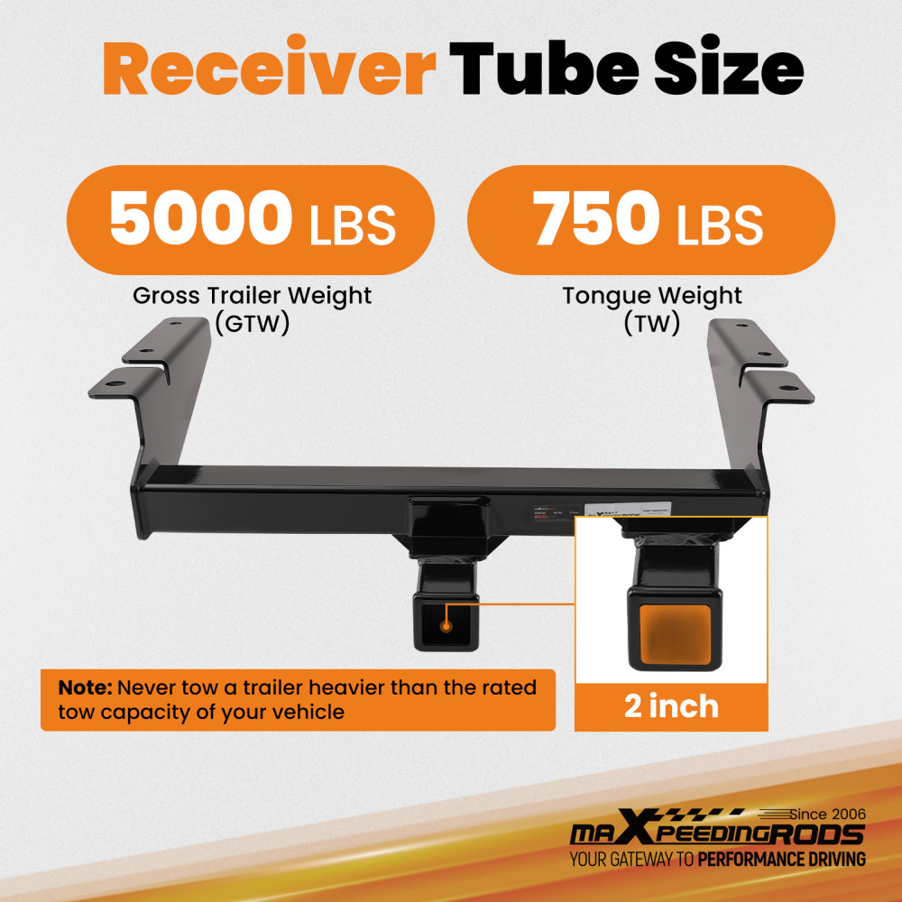 2in Front Hitch compatible for Chevrolet Silverado 1500 2014-2019 Class 3 Steel 5000lbs