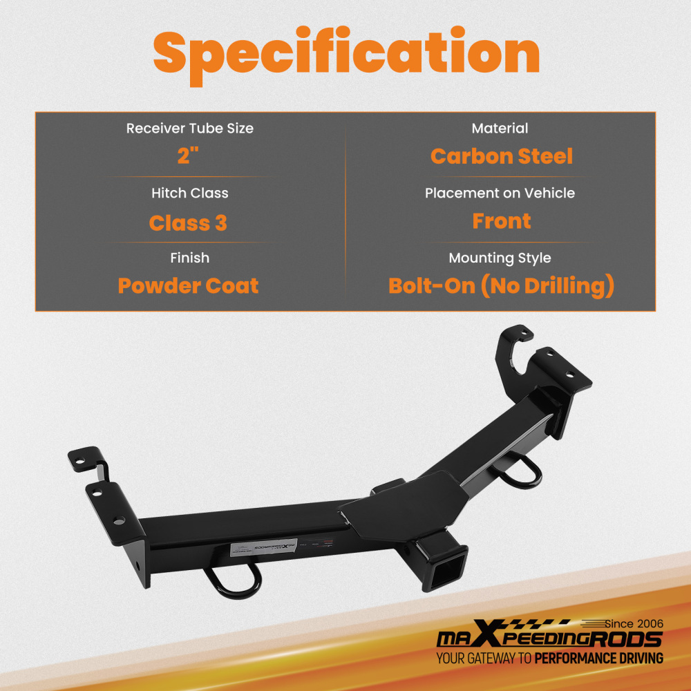 2in Class 3 Front Hitch compatible for Chevy Express 1996-2003 Powder Coat Finish