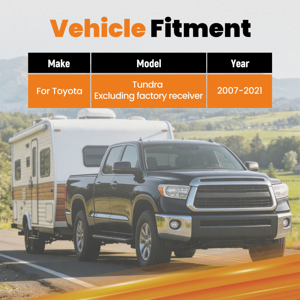 2 Class 3 Hitch for 2007-2021 compatible for Toyota Tundra Rear Receiver Bolt-On 6000lbs
