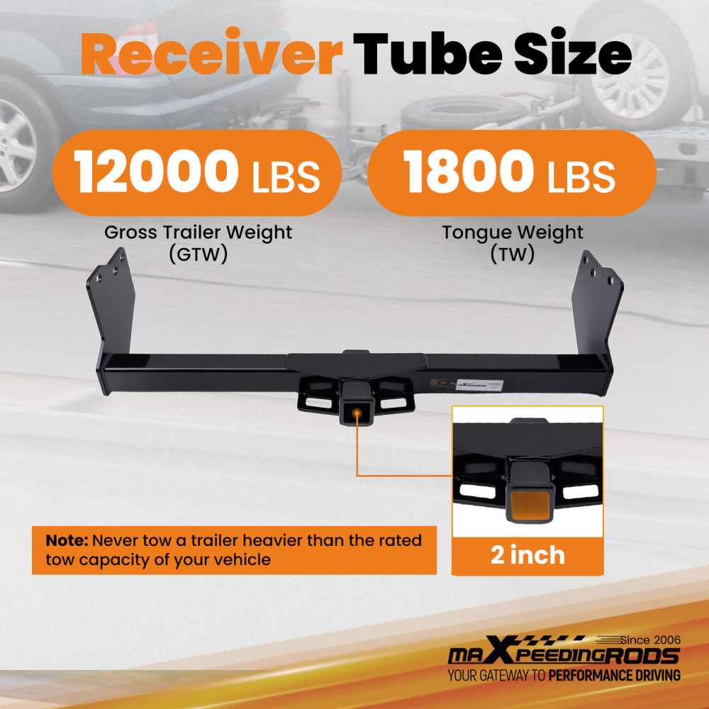 2in Class 4 Hitch Receiver for 2022-2026 compatible for Toyota Tundra Rear Bolt-On