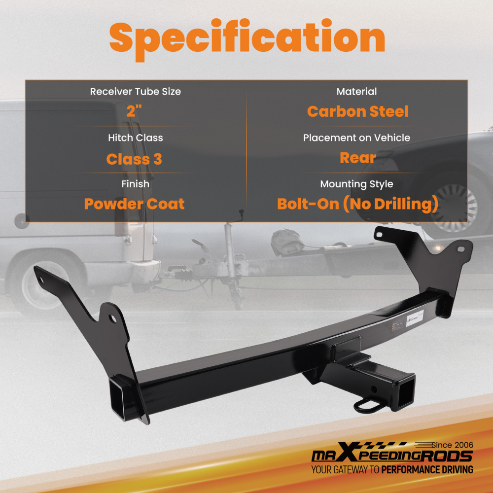 2in Class 3 Hitch compatible for Toyota Grand compatible for Highlander 2024-2025 Carbon Steel 750lbs