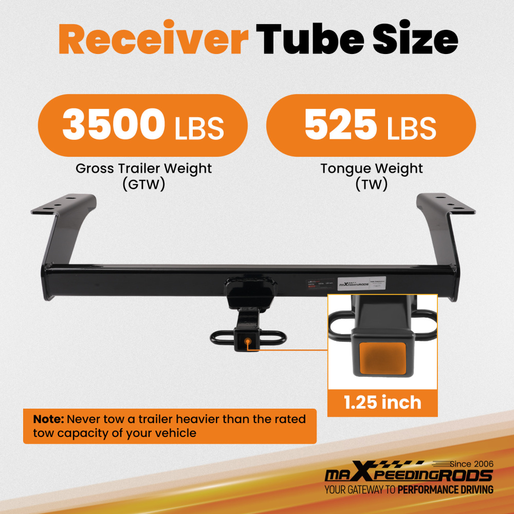 Class 2 Hitch Receiver compatible for Ford Fusion 2013-2020 Rear Mount 1.25 525lbs TW