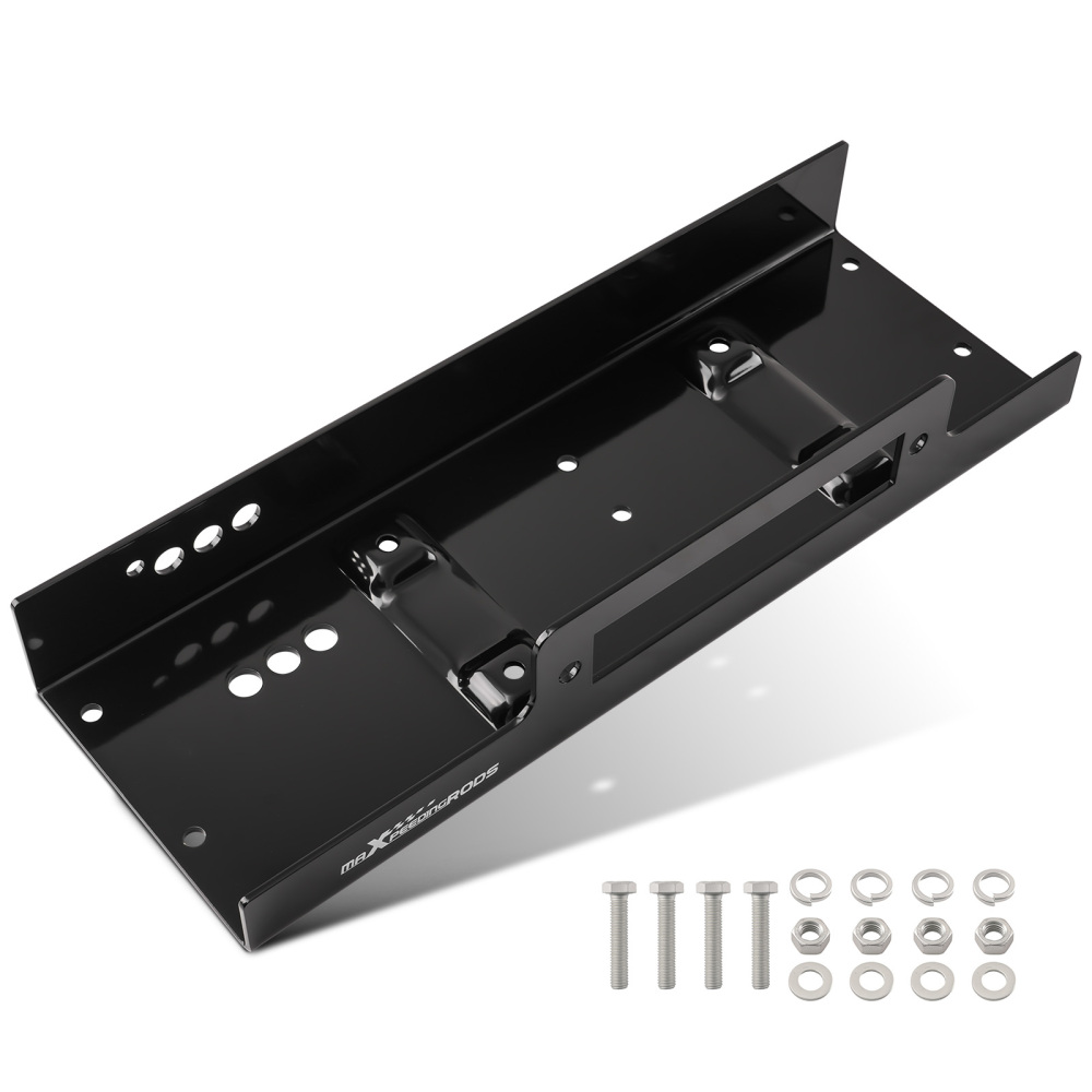 Heavy Duty Winch Bracket for SUV Truck ATV UTV 10x4.5 Steel Black Mount