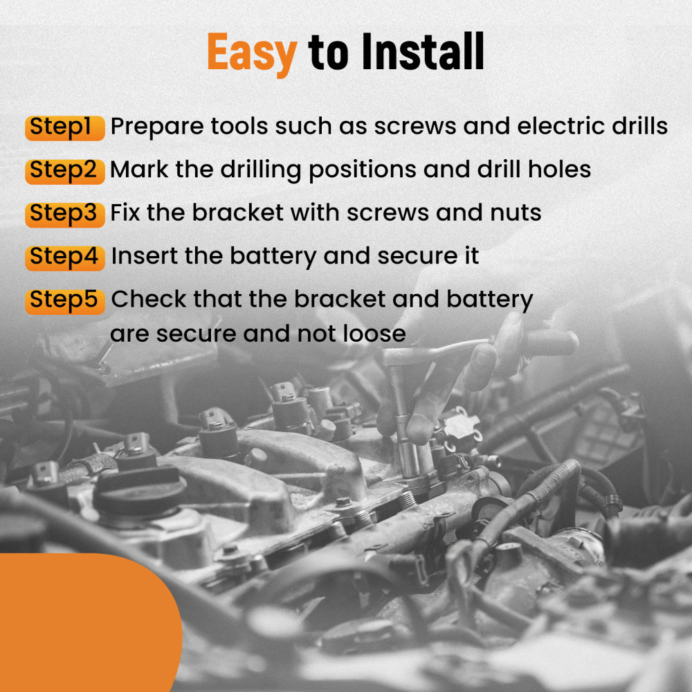 Metal Steel Battery Mounting Box Fits up to a 10.63” × 7.06” × 7.5” Battery
