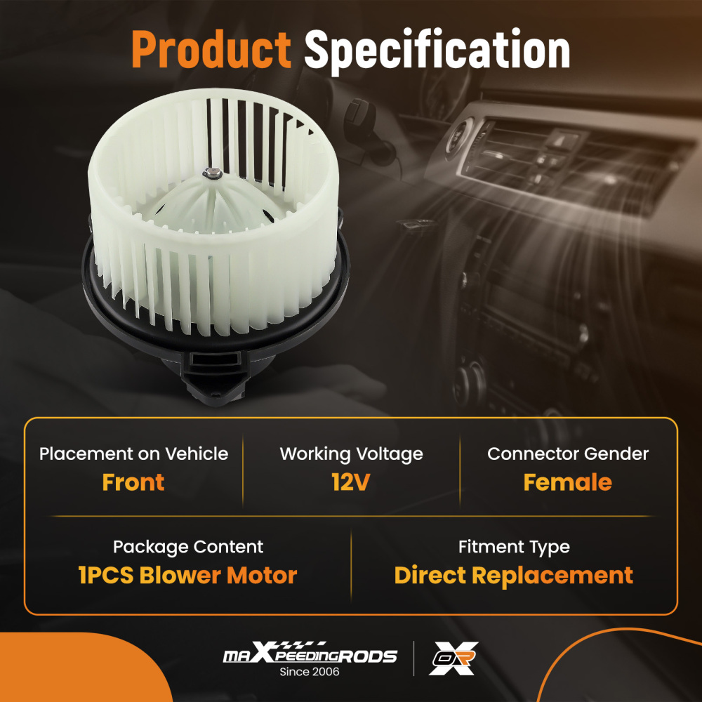 HVAC Blower Motor w/ Fan compatible for Dodge Ram 1500/2500/3500 2002-2008 PM9198 5012701AB