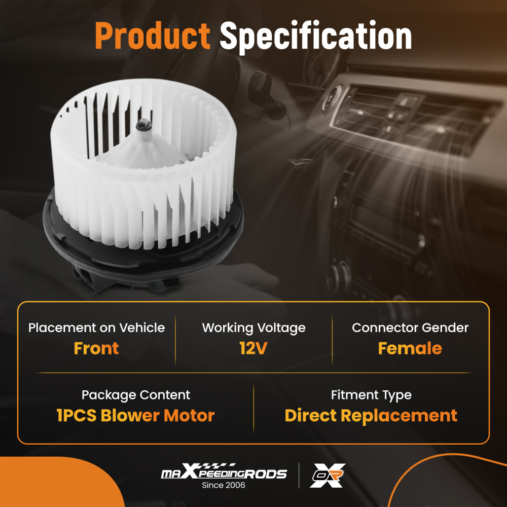 A/C Heater Blower Motor Fan compatible for Chevrolet Silverado 1500 compatible for GMC Sierra 52400424