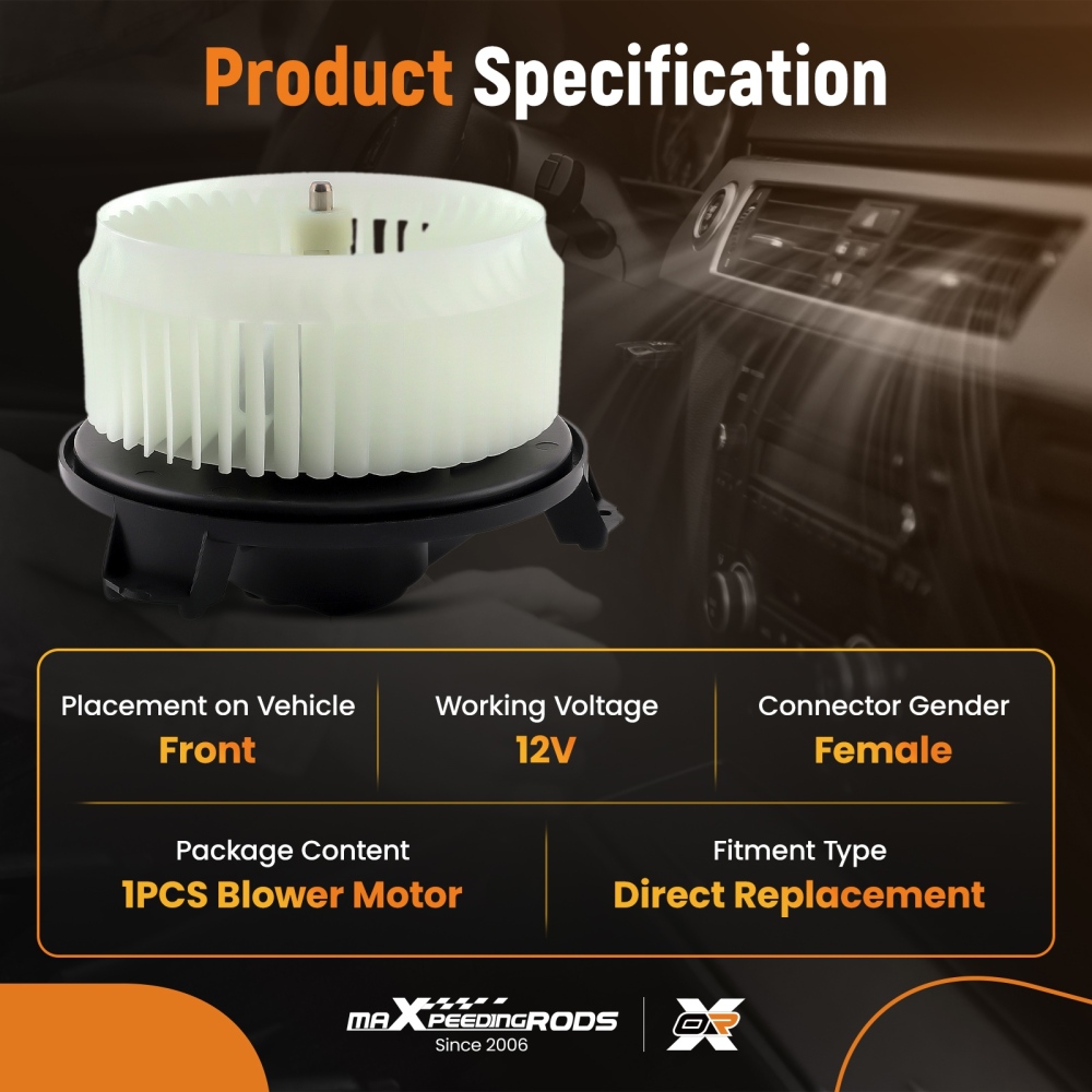 HVAC Heated Blower Motor with Fan compatible for Ram 1500/2500/3500 2009 2010-2018 700203