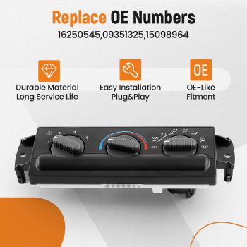 Compatible for AC Heater Climate Control Module 16250545 compatible for GMC Chevrolet S10 Blazer 1998-2005