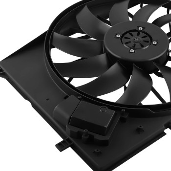 Radiator Cooling Fan Assembly Black compatible for Mercedes W220 CL600 S600 CL55 CL65