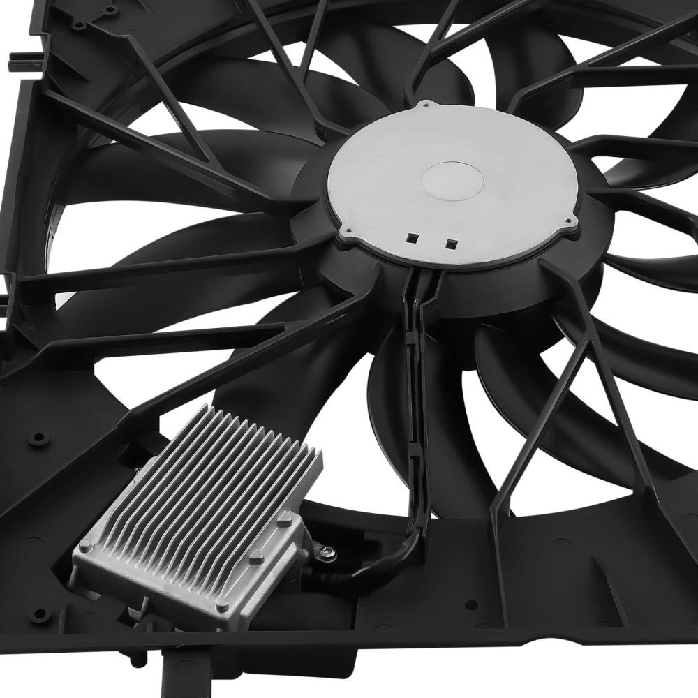 Radiator Cooling Fan Assembly Black compatible for Mercedes W220 CL600 S600 CL55 CL65