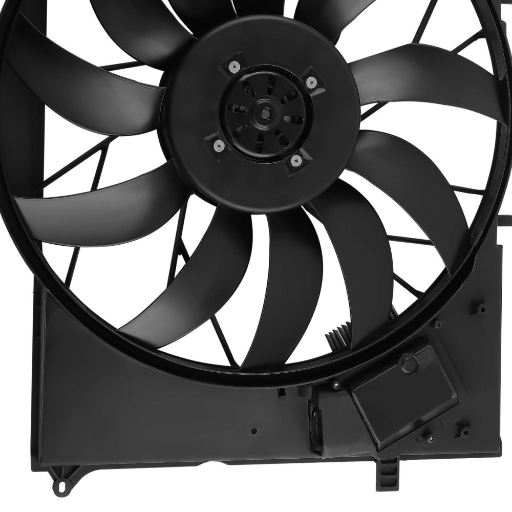 Radiator Cooling Fan Assembly Black compatible for Mercedes W220 CL600 S600 CL55 CL65